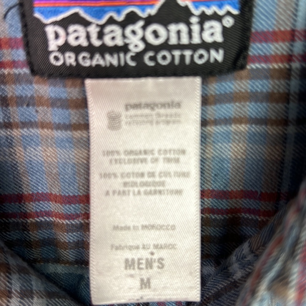 Patagonia Organic Cotton Plaid Long Sleeve Button Front Shirt Medium - Picture 4 of 6